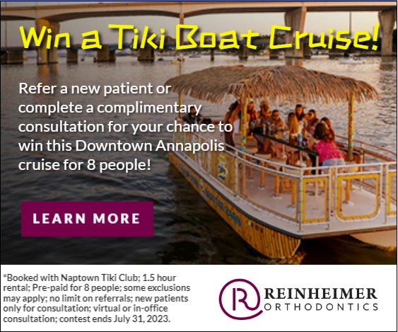 Tiki boat cruise in annapolis at reinheimer orthodontics